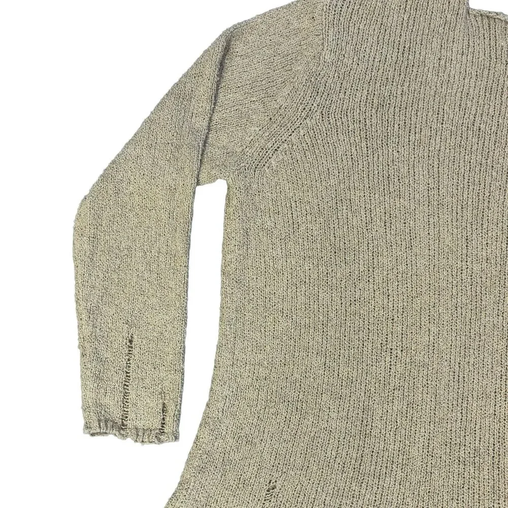 Zara Man New York Edition Men's L Taupe Distressed Knit Grunge Sweater